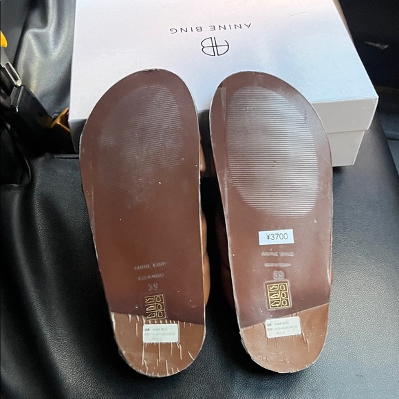 Anine Bing Lizzie Slide Sandal Cognac Brown Tan 39 - Picture 9 of 10
